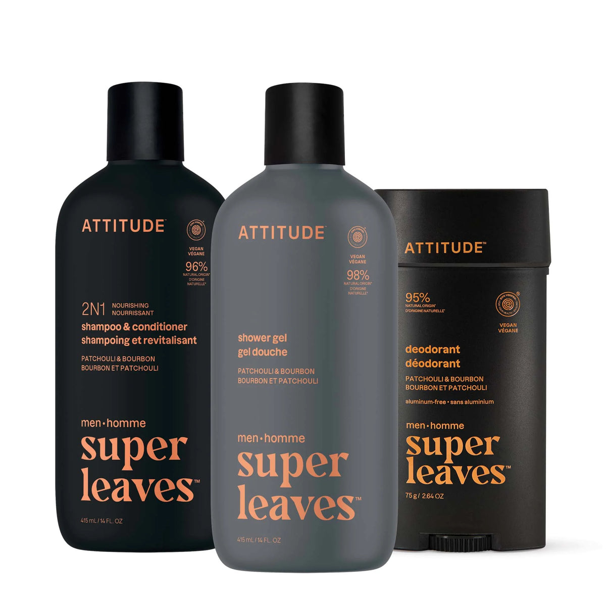 Men Hair & Body Care Kit Patchouli & Bourbon-Bundle